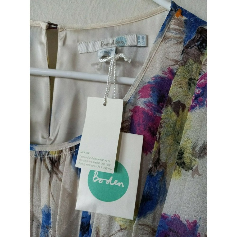 BODEN CECILY Special occasion DRESS WH597 SIZE US 4 Multi-color Floral NWT lined - Picture 3 of 7
